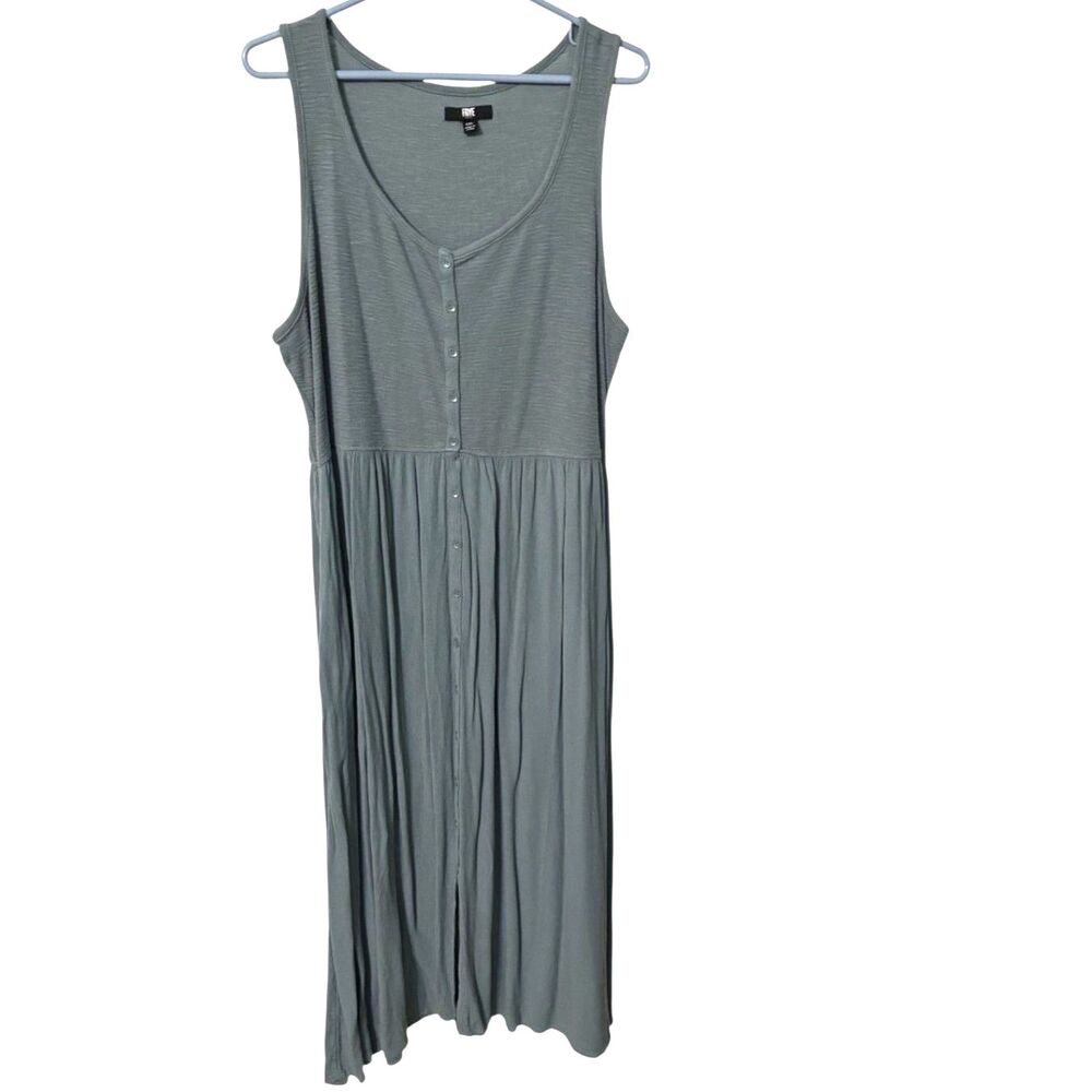 Frye Light Blue Sleeveless Henley Maxi Dress XXL Boho Casual